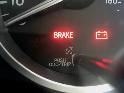 Brake Warning Light with Battery Light on Dash